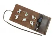 power data line Charger Digital accessory pocket bag cow Leather coffee H987