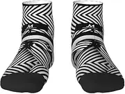 [YANYU] Black White Stripe Print Workout Everyday Socks For Men And Women All Seasons Comfortable Adult Socks
