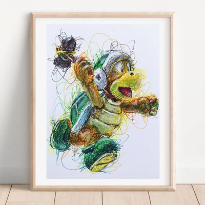 Hammer Bros Ballpoint Pen Print, Super Mario Art Poster