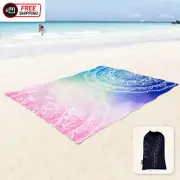 Sunlit Silky Soft Sandfree Beach Blanket Sand Proof Mat with Corner Pockets and