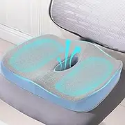 DAPOTUGI Large Memory Seat Cushion for Office Chair Pressure Pain Relief Sciatica & Tailbone Pain Relief Cushion Pillow for Back Support,Non-Slip Seat Cushions for Office,Car,Truck,Wheelchair (Blue)