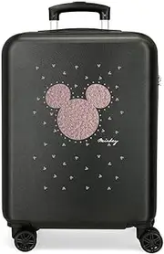 [Disney] Joumma Mickey-Studs Cabin Suitcase Black 38 x 55 x 20 cm Rigid ABS Side Combination Lock 35L 2kg 4 Double Wheels Luggage Hand Black Cabin Case, Black, Cabin case