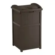 outdoor trash hideaway | suncast garbage patio can deck waste lid java bin resin