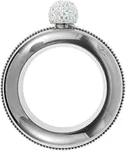 Bracelet Flask for Women 304 Stainless Steel Bangle Flask 3.5 oz Creative Decorative Bracelet Flask with Rhinestone Lid Party Flask for Women Girls Birthday Party US(Putting drill silver drill cover)