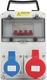 Construction Power Distributor 5 Pin Handheld Wall Power Distributor with Integrated Suitable for Construction Sites Houses Yards