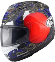 Arai RX-7V Evo Samurai Helmet, red-blue, Size M for Men Red Blue