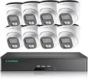 8 Megapixel (8MP) All-Aluminum Waterproof IP67 Security Camera System, 8-Channel NVR with 8 POE Cameras & 2TB HDD, 4K Ultra HD Dual-Light Night Vision
