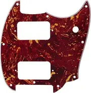 Musiclily Pro 9 Holes Round Corner HH Guitar Pickguard 2 Humbuckers for Squier Bullet Series Mustang Electric Guitar, 4Ply Vintage Tortoise
