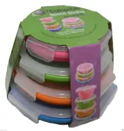 COLLAPSIBLE SILICONE CONTAINERS ROUND SET OF 4 HOME HOUSE KITCHEN GALLEY PARTS