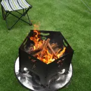 Heavy Duty Portable Outdoor Fire Pit Bowl Foldable Carbon Steel Campfire Firepit