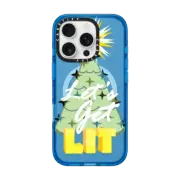 iPhone 16 Pro Impact Case MagSafe Compatible LET'S GET LIT Funny Party Cheers Christmas Tree Holiday Season Typography Drinks Festive Xmas Ebi Emporium