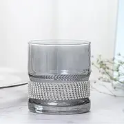 [Lvpradior] 2-Pack Crystal Whiskey & Wine Glasses with Crushed Diamond Engravings, Handmade Barware for Red Wine, White Wine, Cocktails (300ML)