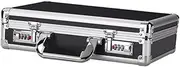 Ｂｅｓｇａ Aluminum Alloy Case Carrying Case with Handle with Lock Password Lock Briefcase Portable Aluminum Lockbox for Outdoor Tools, Black