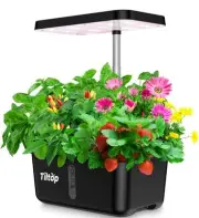TILTOP Indoor Hydroponics Growing System 8 Pods Indoor Herb Garden LED Grow