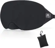 Mavogel Cotton Sleep Eye Mask - Light Blocking Sleep Mask, Includes Travel Pouch, Soft, Comfortable, Blindfold, 100% Handmade, Sleep Mask for Travel/Sleeping/Shift Work/Meditation, Black