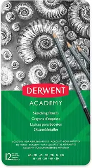 Derwent Academy Sketching Pencils Tin, 6B-5H (Set of 12)