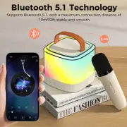 Karaoke Machine for Kids with 2 Wireless Microphones Mini Bluetooth 5.1 Speaker