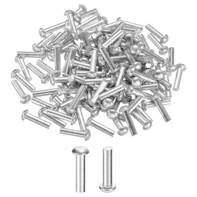 150Pcs Brazier Head Solid Aluminum Rivets, M5 x 20mm Tubular Rivets