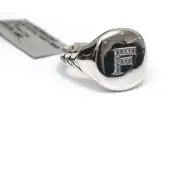 New DAVID YURMAN Pave Initial Letter F Pinky Ring in Diamond & Silver Size 3.5
