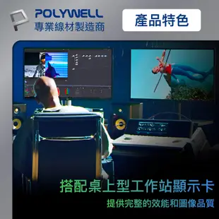 POLYWELL 寶利威爾 MDP To DP轉接線 2米 8K60Hz 多螢幕 工作站顯卡 影音轉接線