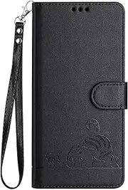 [Bnvdfre] for Samsung Galaxy A15 4G/5G Case Flip Phone Case PU Leather Shockproof Protective Card Holder Cat Design Magnetic Stand Wallet Cover for Samsung Galaxy A15 4G/5G, Black