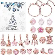 Christmas Advent Calendar Bracelets | 24 DaysSnowflake Makeup Advent Calendar 2023 | Makeup Advent Calendar 2023, Christmas Countdown DIY Jewelry Making Kit Kids Teens Women Pochy