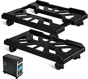 Operitacx Adjustable Computer Tower Stand, Mobile CPU Stand with 4 Rolling Caster Wheels, PC Holder Under Desk for Gamers and Students