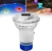 Floating Dispenser Chlorine, Foldable Pool Chlorine Dispenser with Solar Light, 5 Light Modes, Remote Control, Fits 3 Inch Chlorine Tablets, for Swimming Pool, Hot Tub
