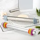 Baking Essentials Stainless Steel Rolling Pin Adjustable Dough Roller Thickness