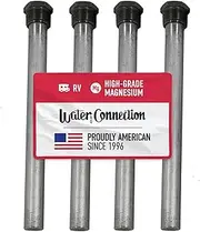 Water Connection | Anode Rod for RV Water Heater (4 Pack) | RV Water Heater Anode Rod | Magnesium Anode Rod | Suburban Anode rod | Suburban & Mor-Flo RV Water Heater parts | ¾″ NPT x 9-1/4″ Hex Head