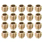 40Pcs Hex Threaded Inserts, M6-1x10 Zinc Alloy Hex-Flush Thread Insert