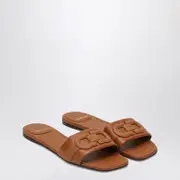 [Ferragamo] Gancini Slide In Cognac Leather 6 US Metal