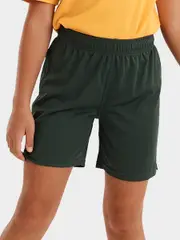 Kids School Unisex Mesh Shorts - Bottle Green
