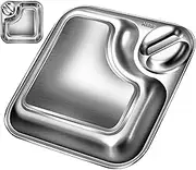 Diping Dumpling Plate,Removable Stainless Steel Dumpling Plate Double-Layer Dumpling Tray | Serving Tray Water Filter Square Food Plate with Dipping Saucer for Salad & Fruit