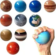 Planet Balls,10Pcs Solar System Toys, Solar System Model Stress Relief Planet Balls Toys Squeeze Balls Educational Space Toy for Kids & Adults