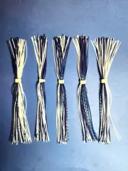 5 silicone Skirt White/Blue Fish Scale 5-92-257 Lure Spinnerbait Bass Tackle