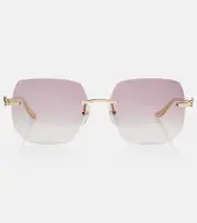 [Cartier Eyewear Collection] Cartier Eyewear Collection Panthère De Cartier square sunglasses One Size gold