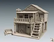 Black Scorpion Miniatures Town Blacksmith Wild Old West Building Terrain Scenery