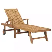 Sun Lounger Solid Teak Wood