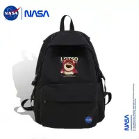 在飛比找蝦皮購物優惠-NASA聯名潮牌草莓熊書包女大容量背包休閒初中高中大學生後背