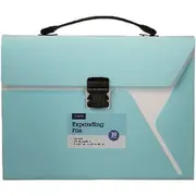 J.Burrows A4 Expanding File 19 Pocket Button Aqua