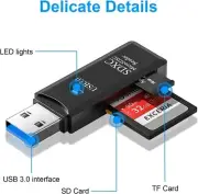 USB3.0/2.0 Micro SD Card Reader, 5Gbps 2-in-1 SD Card Reader To USB Adapter