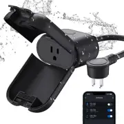ELEGRP PQR10 Outdoor Smart Plug Waterproof IP66, WiFi Plug Compatible with Al...