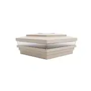 5.625" Sq. Cape May Solar LED Lighted Vinyl Post Cap - Khaki