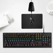 Gaming Mechanical Keyboard And RGB Mouse Combo Black Mouse Pad Mat Mouse Bungee