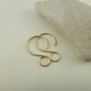 Gold filled short ear wires for earrings with a big bottom loop earring hooks