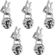 5 Pack Diary Padlock, Mini Locks with Keys, Tiny Luggage Locks for Travel,