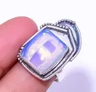 Milky Opal 925 Sterling Silver Artisan Handmade Ring Size Adjustable (R26)