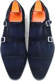 [Generic] AA Men's Style Cap Toe Double Monk Strap Calfskin Leather Loafer Shoes, Daily Event and Dress Shoes (Available in US Sizes 6 to 15)