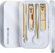 Manicures, Pedicure Kits, Nail Clippers, Nail Clipper Set (5 Pieces), Stainless Steel Manicure Kit for Men and Women with Plastic Storage Box, Portable Professional Finger and Toe Nail Kit Professiona